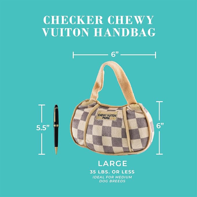 Haute Diggity Dog Chewy Vuiton Bone Ball & Handbag Designer Plush Dog Toy