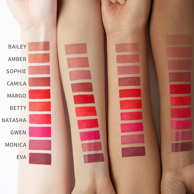 DEARDAHLIA Lip Paradise Effortless Matte Lipstick (Amber) - Vegan Silky Matte Lipstick with Wightness, Long-Lasting and High-Pigment Color, Dahlia Petal-Shaped Tip for Easy Use. 0.11 oz