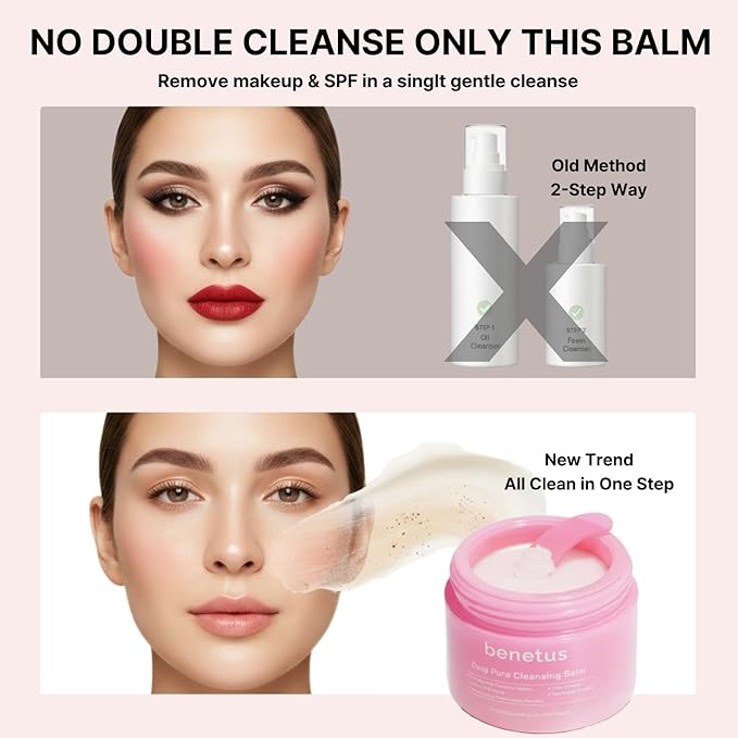 Deep Pure Cleansing Balm, Hydrating Non-Stripping Makeup Remover for Heavy Makeup and Sunscreen, Gentle Facial Cleanser for Oily, Blackhead-Prone & Sensitive Skin, 3.5 fl oz