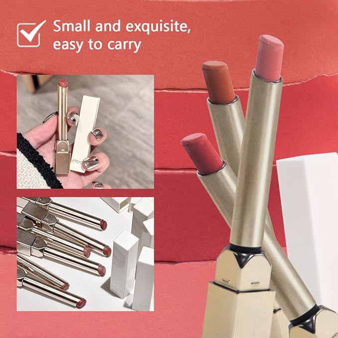 3Pcs Nude Pink Wine Red Matte Lipstick Set for Older Women,Velvet Long Lasting Waterproof Smudge Proof Lip Stick,24 hr Hours Magic Lipstick 24 Hours Original Lip Stick Stain Makeup Kit,Vegan