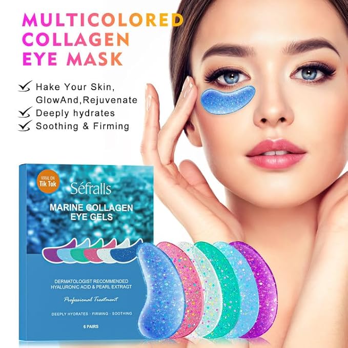 DR. YIMAN Hydrogel Eye Patches - 6 Pairs Under Eye Masks for Dark Circles & Puffiness, with Hyaluronic Acid & Collagen, Eyecare Patches Skincare Gift for Women & Teens