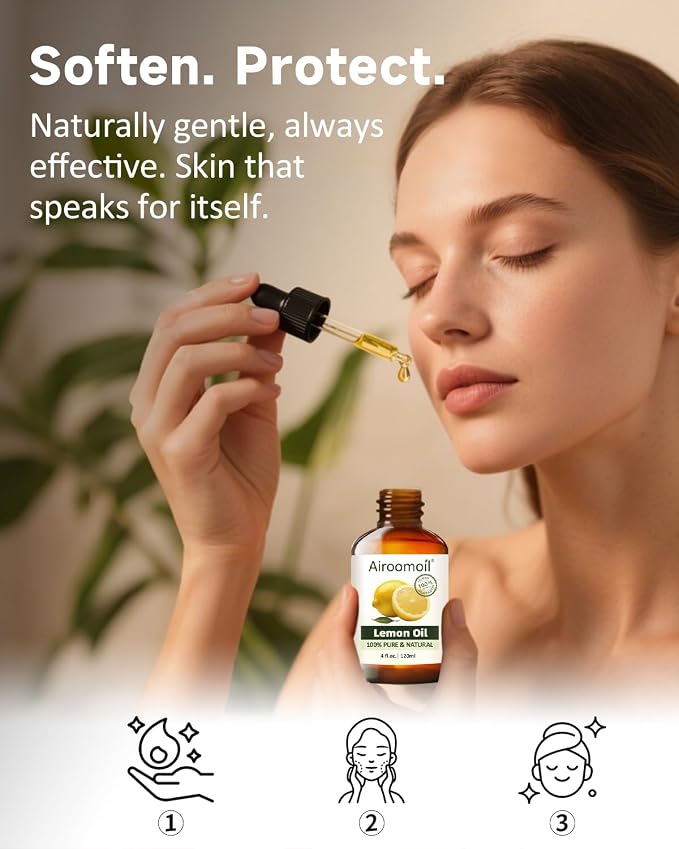 Lemon Essential Oil, 100% Pure, Light Fresh Citrus Scent, 4 Fl Oz | for Aromatherapy, Skin Care, Diffuser Relaxation, Candle Soap Making, DIY Cleaning, Air Freshener Spray, Fragrance Gift