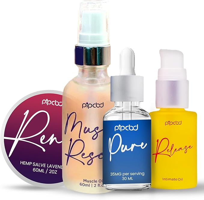 Botanical Wellness Bundle | Renew Salve, Pure Hemp Oil, Rescue Massage Oil & Release Intimate Oil | Supports Skin Care, Intimacy & Relaxation with Natural Hemp & Soothing Botanicals