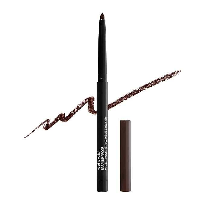 wet n wild Mega Last Breakup Proof Waterproof Retractable Gel Eyeliner - Ultra Pigmented 16-Hour Long Wear, Smudge Proof Satin Finish Formula, Cruelty-Free & Vegan - Dark Brown