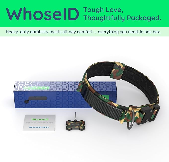 Premium Tactical Dog Collar - Adjustable Military Heavy Duty Dog Collar for Medium Large Dogs - Durable Metal Buckle Dog Collar with Leather Control Handle and Soft Comfortable Padding
