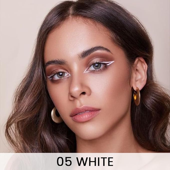 evpct 1Pcs White Gel Eyeliner Pencil Eye Black Face Paint Stick Makeup Set Waterproof Matte Cream Crayon Eyeliner Pencil Set Cat Eye Liners Eyeshadow Guide delineador de ojos contra el agua