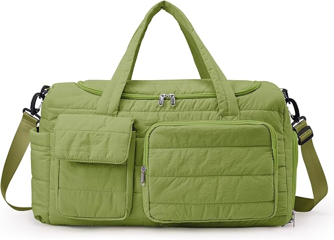 Small Gym Bag for Women, Travel Duffle Bag Carry On Weekender Bag with Shoe Compartment