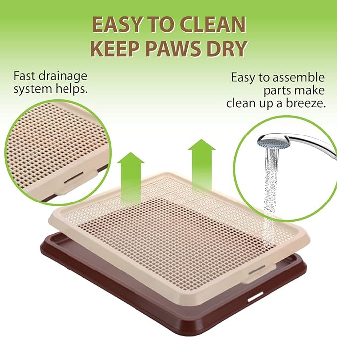 BANU Puppy Pee Pad Holder Indoor Outdoor Dog Potty Toilet Training Tray 20" x 16" for Small and Medium Dogs (Ivory) | Dog Pee Pad Tray, Puppy Training Pad Tray, Indoor Outdoor, Small dogs Medium Dogs Puppy Training Pad Holder