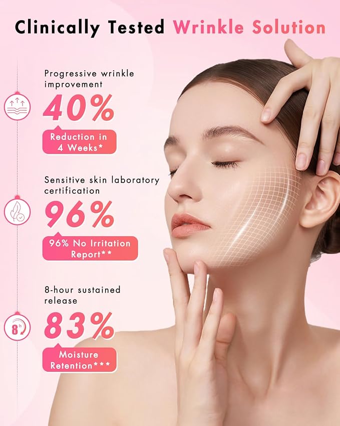 UKVOA Forehead Wrinkle Patches & Smile Line Patches, Overnight Facial Wrinkle Treatment with Hyaluronic Acid, Aloe, Collagen & Vitamin E to Lift Smile Lines for Women 72pcs