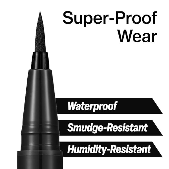 CLIO Superproof Pen Liquid Eyeliner, Ultra Precision Sponge Tip, One Stroke High Pigment Color, Waterproof Smudge Proof Long Wear, Fast Dry Formula, Sharp Wing Tightline Definition (002 Brown)