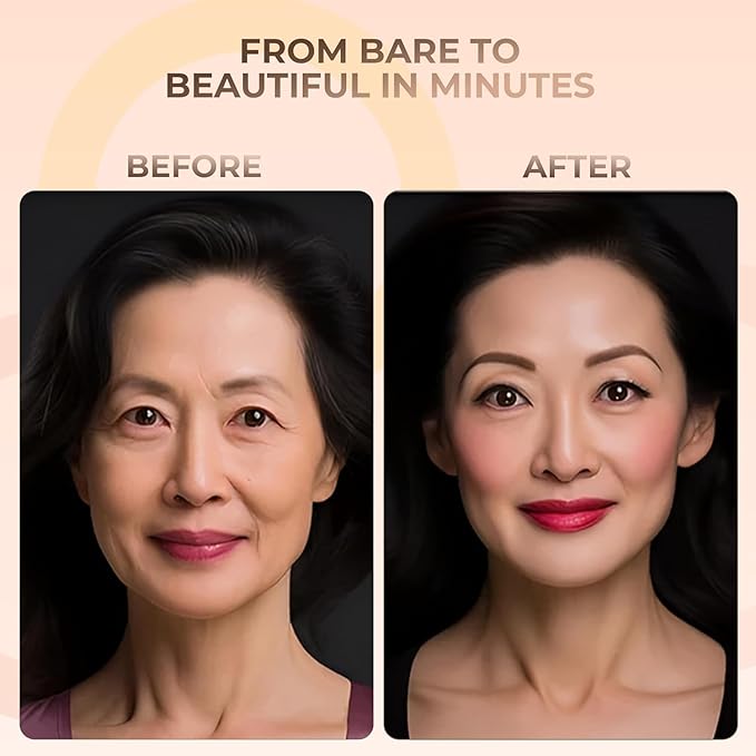 4pc Full Size Kit (Deep Tan) Mineral Makeup Matte Translucent Loose Foundation + Kabuki Brush + Concealer + Finishing Setting Powder + Bare Face Full Coverage SPF 30 All Skin Types Waterproof