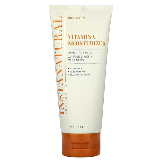 InstaNatural Vitamin C Moisturizer Face Cream, Brightens and Reduces the Look of Fine Lines and Wrinkles, Moisturizing Lotion for Dry Skin, with Hyaluronic Acid, 3.4 FL Oz