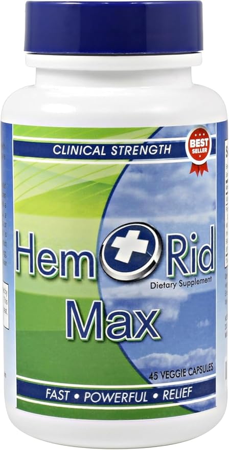 HemRid Max and Maximum Strength Lidocaine Cream - Hemorrhoid Relief Bundle for Fast Internal & External Support - Hemorrhoid Pills & Hemorrhoidal Lidocaine Cream for Rapid Comfort & Soothing Care