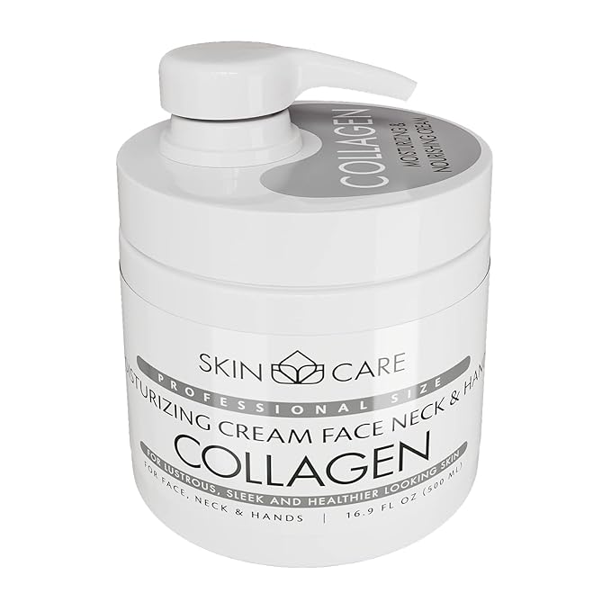Skin Care Collagen 3-in-1 Moisturizer Face Cream, Neck and Hands - Treatment for Crepey Texture, Wrinkles and Sagging - Daily Lotion for All Skin Types - 16.9 fl. oz.