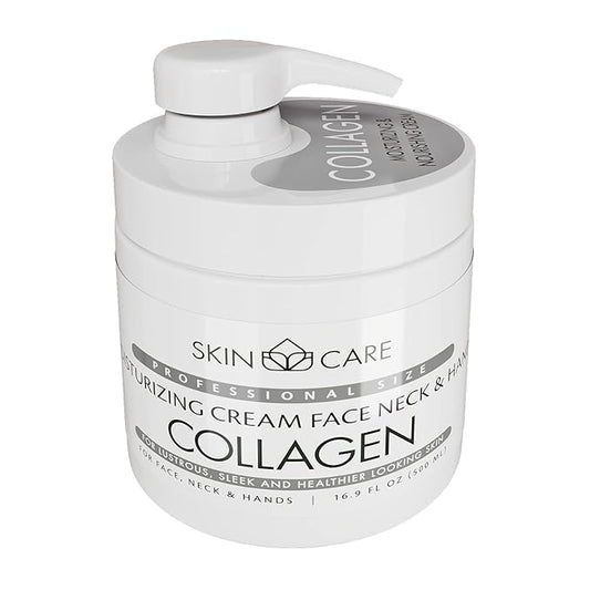 Skin Care Collagen 3-in-1 Moisturizer Face Cream, Neck and Hands - Treatment for Crepey Texture, Wrinkles and Sagging - Daily Lotion for All Skin Types - 16.9 fl. oz.
