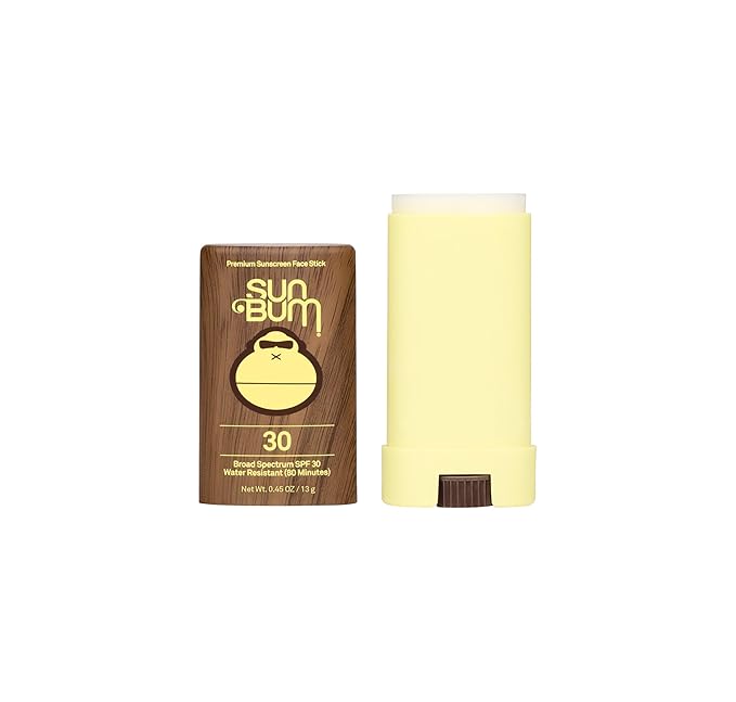 Sun Bum Original SPF 30 Face Stick Sunscreen - Water-Resistant Broad Spectrum Facial Sunscreen with Vitamin E - Hawaii 104 Act Compliant (Without Octinoxate & Oxybenzone) - Travel Friendly - 0.45 oz