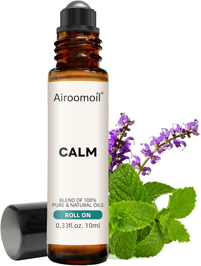 Calm Essential Oil Roll On, Pre-Diluted Portable, 0.33Fl Oz | Ready-to-Use, Gentle Floral-Citrus Aroma, for Skin, Aromatherapy Relief, Relax, Convenience, Self Care Gift for Women
