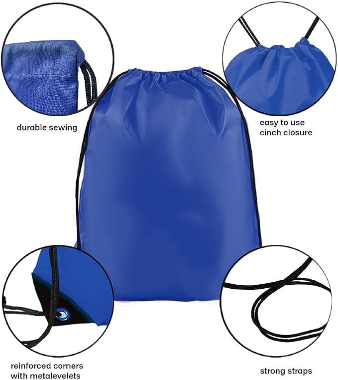 Drawstring Backpack Bulk 50 Packs Draw String Backpack Bags DIY Gym Sports Traveling Trip ride Pedestrianism Yoga Cinch Bag Sackpack Drawstring (royal blue)