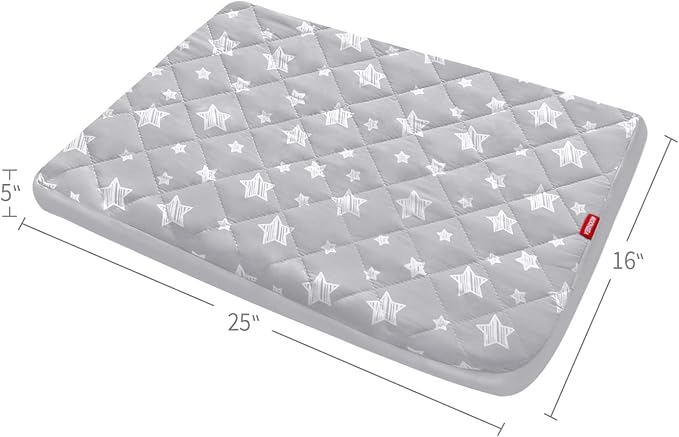 Waterproof Dog Bed Covers Replacement Lovely Grey Star Print, 16x25 Inches | Washable Pet Hair Easy to Remove, Noiseless Quilted Puppy Pet Bed Cover , for Dog/Cat, Cover Only