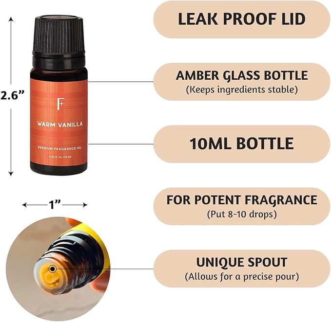 Folkulture Autumn Essential Oils For Diffusers for Home |Fall Essential Oil Set of 6 for Aromatherapy, Relaxation | Pumpkin Spice,Fall Leaves,Vanilla Fragrance Oils for Candle, Soap Making Fall Scents