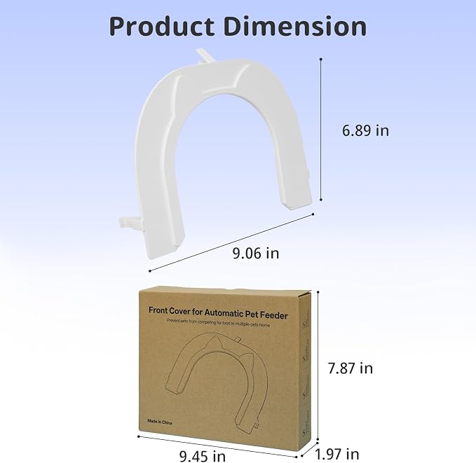 Front Cover for Automatic Microchip Cat Pet Feeder - Prevents Persistent Pet from Getting Food from The Front of The Feeder