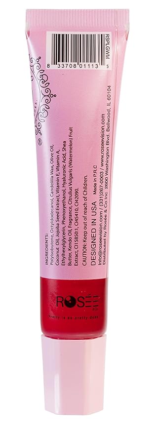 Rosee Lip Gloss Vegan & Cruelty Free Treatment, Professional Make up, Long Lasting Glossy with Shea Butter, Moisturize, Protect & Smooth, High Shine, Non-Sticky (j. Watermelon, 0.5)
