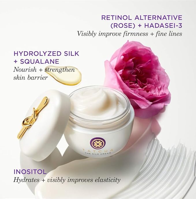 TATCHA The Silk Cream, Travel-Sized | Mini Line-Smoothing & Firming Moisturizer - Hydrate & Smooth Combo, Dry, & Aging Skin | 15 ml / 0.5 fl. oz.