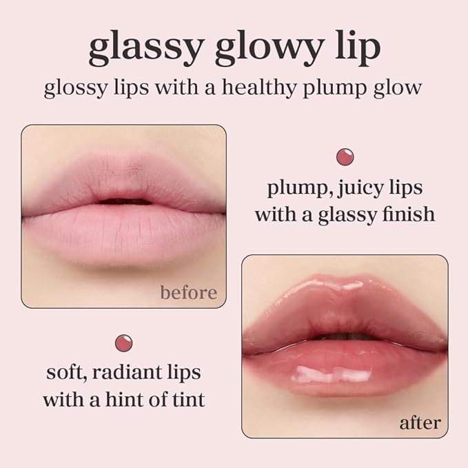 NOONI Korean Lip Oil - Applewine | Long-Lasting, Moisturizing, Plumping, Revitalizing for Dry Lips, Waterproof, No Peel Off, Hydrating, Nourishing Crystal Clear, Stocking Stuffers, 0.12 FL Oz