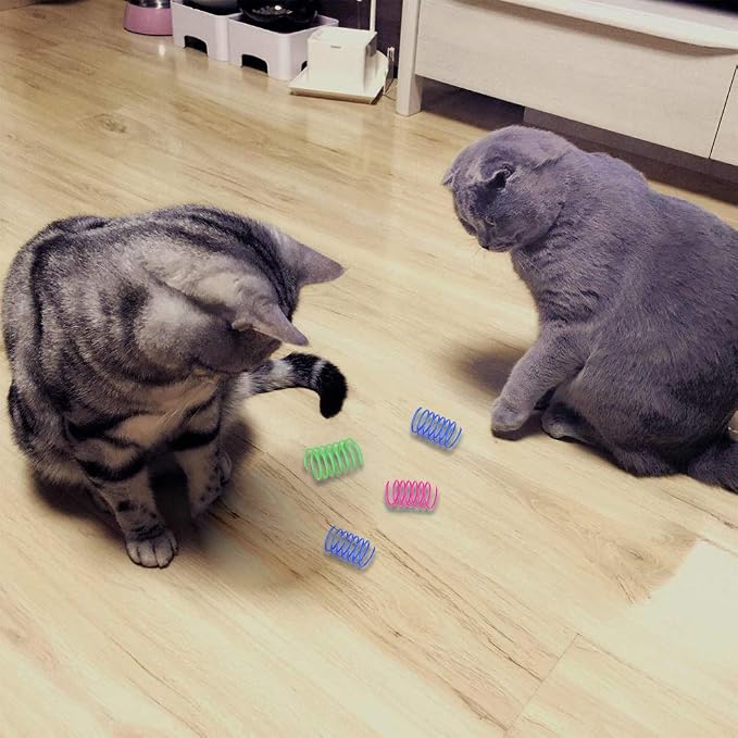 Andiker Cat Spring Toy, 12 Pc Colorful Cat Kicker Toys Interactive Cat Toys for Indoor Cats Swatting, Biting, Hunting to Kill Time and Keep Fit