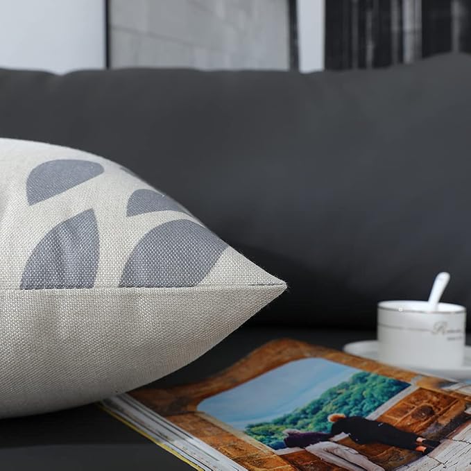 Throw Pillow Covers 22x22Inch, Pillow Covers 22x22,Squar Pillow Covers Set of 4 Boho Modern Farmhouse Neutral Decorative Pillowcases Linen Cushion Case for Couch, Bed, Home Decor