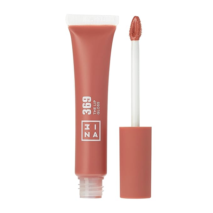 3ina MAKEUP - Vegan - Cruelty Free - The Lip Gloss 369 - Brown Pink Lip Gloss - Mirror-effect - Glossy Look - Creamy Texture - Highly Pigmented - Lip Gloss with wand