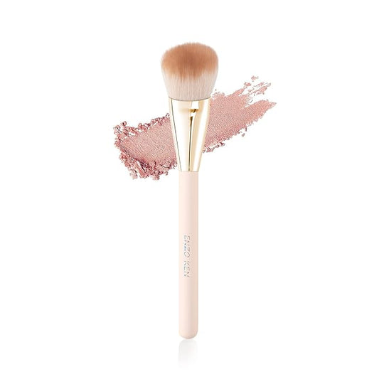 Angled Blush Brush, Blush Makeup Brush, Detail Blush Brush, Fluffy Blush Brushes for Cheeks, Contour Makeup Brushes, Power Contour Brush - Gold and Pink, 11L04B