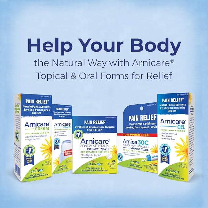 Boiron Arnicare Roll-On for Relief of Joint Pain, Muscle Pain, Muscle Soreness, and Swelling from Bruises or Injury - Cooling Metal Roller and Fragrance-Free - 3 oz (2 Pack of 1.5 oz)