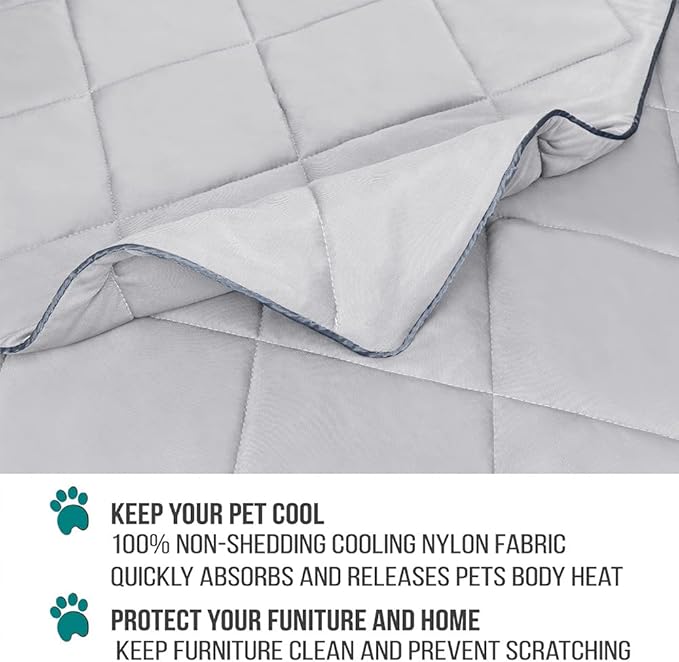 PetAmi Premium Cooling Dog Blanket | Lightweight Fluffy Pet Throw Blanket Bed Cover for Dogs, Cat, Puppies | Pet Blanket Furniture Protector Couch Sofa | Reversible Fuzzy Cozy | 24x32, Light Grey