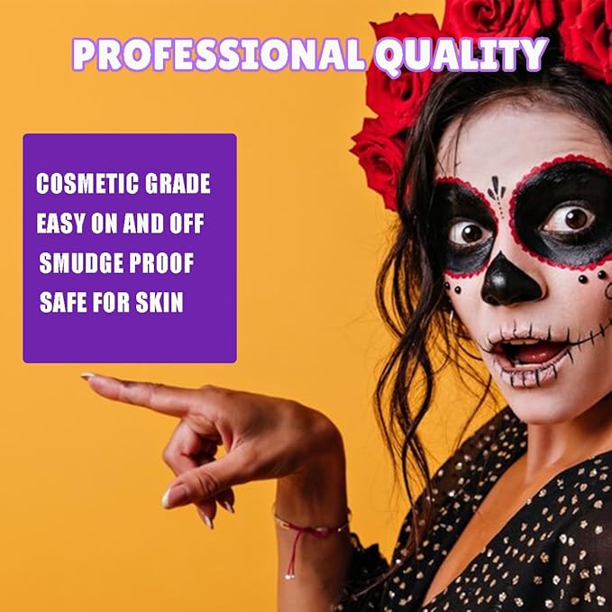 Professional Face Paint Kit, Bowitzki 12 Colors Non Toxic Hypoallergenic Water Based FDA Compliant Professional Halloween Makeup Body Face Painting Colors