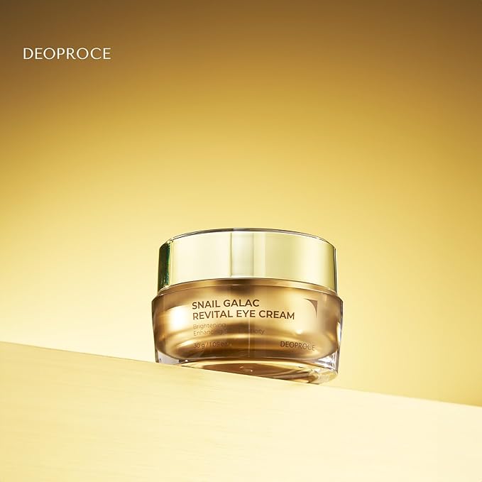 Deoproce Snail Galac Revital Eye Cream, Hydrating & Smoothing Under Eye Cream with Snail Secretion Filtrate & Galactomyces, Korean Skincare, 30g
