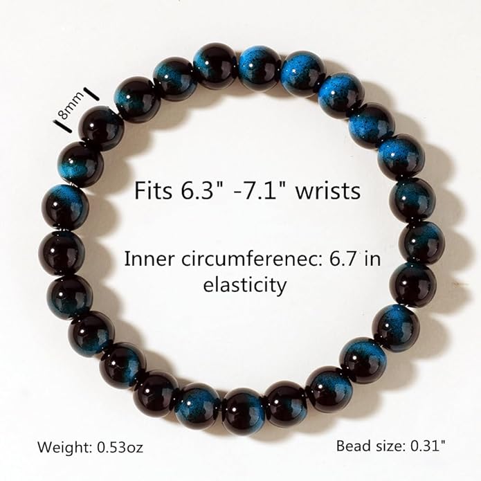Evil Eye with Hematite Black Obsidian Tiger Eye Stone Triple Protection Bracelets for Men Women, Crystal Healing Stone Bracelet Bring Luck Prosperity and Happiness Jewelry