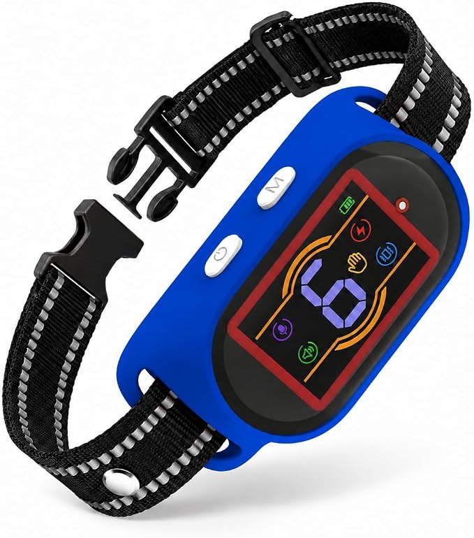Voice Memo Anti Bark Collar, Smart Dog Bark Collar, Navy Blue | Custom Voice Recording, 4 Humane Training Modes, 6 Adjustable Sensitivity Levels, Rechargeable, for Small Medium Large Dogs