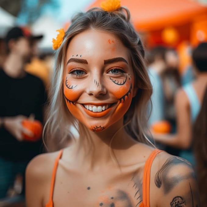 Face and Body Paint Orange(30gm)Non-Toxic High-Quality Paint for Children and Adults Halloween Makeup, Costumes, Festivals