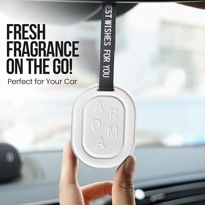 SINT Diatomite Aroma Stone, Non-Electric Ceramic Diffusers and Aromatherapy Fragrance, White Ceramic Diffusers in Car or Desk Office Decor and Small Bathroom at Home
