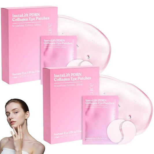 Instalift Pdrn & Collagen Eye Patches, Pdrn Collagen eye patches, Eye Patches for Puffy Eyes and Dark Circles (2 Box (16 pieces))