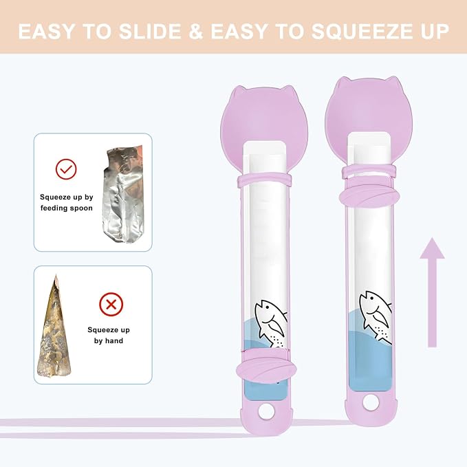 3PCS Cat Strip Feeder, Cats Stripe Squeeze Spoon, Multifunctional Lickable Treat Feeding Dispenser for Cat Liquid Snack and Wet Food