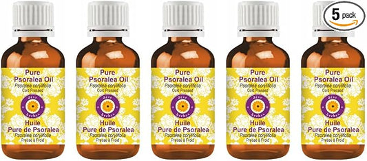 dève herbes Pure Psoralea Oil (Psoralea corylifolia) Cold Pressed (Pack of Five) 100ml X 5 (16.9 oz)