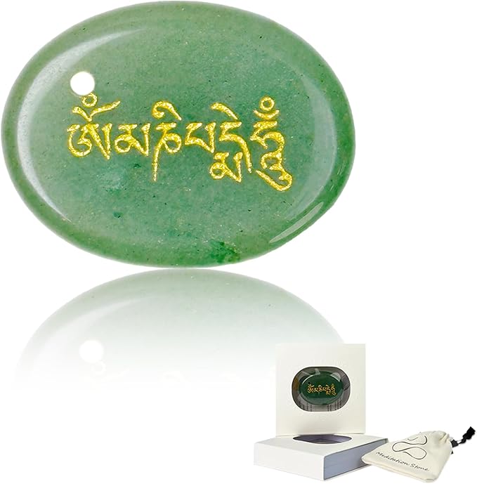 Crystals and Healing Stones for Anxiety - Hand Carved Healing Crystal Pocket Stone with Inspirational Words, Work Stress Relief Gifts