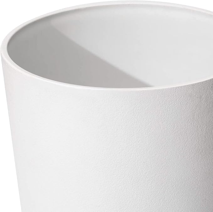 LA Jolie Muse Tall White Planters Set of 2,20 Inch Indoor/Outdoor Round Planters with Shelf Inset,Modern Large Planters with Drainage Holes for Front Door,Balcony and Patio Deck | Set of 2, Large Flower Pots with Drainage Holes and Tray, Modern Planter...