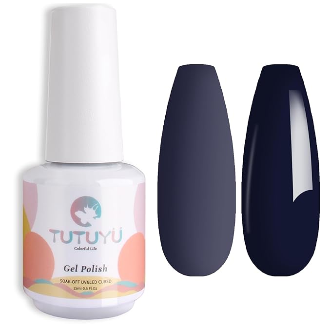 Midnight Dark Blue Gel Nail Polish, 15ML UV/LED Soak Off Indigo Blue Gel Polish for Manicure Salon or DIY Nail Art at Home - GP0059