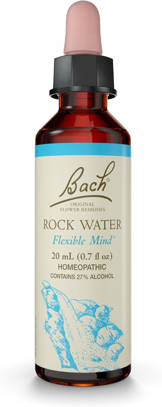 Bach Original Flower Remedies, Rock Water - Flexible Mind - Natural Homeopathic Flower Essence for Emotional Balance - Vegan, Gluten Free, Sugar Free - 20mL Dropper