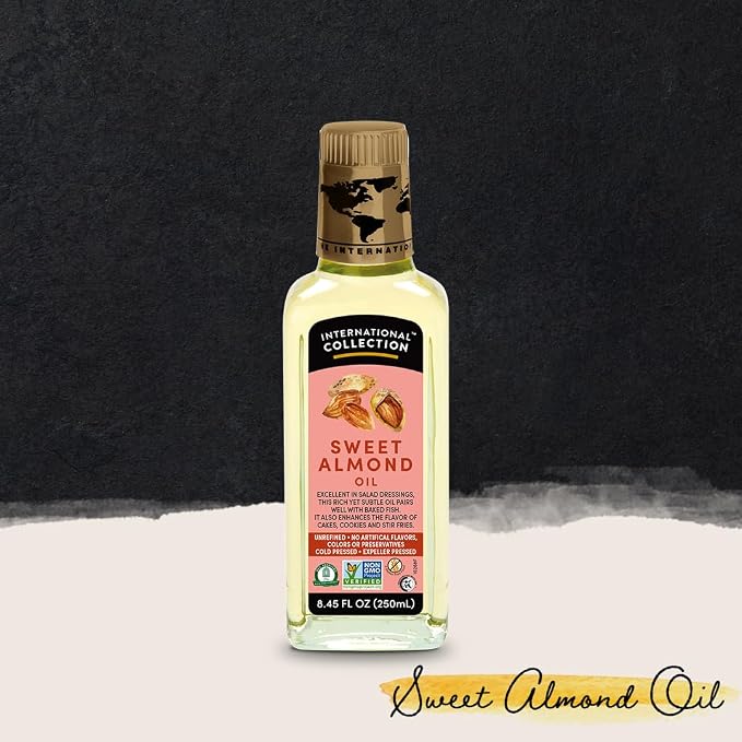 International Collection Sweet Almond Oil, 8.45 fl oz (Pack of 1) | Expertly Sourced, Quality Oils | NonGMO Project Certified, Gluten Free, Halal Approved