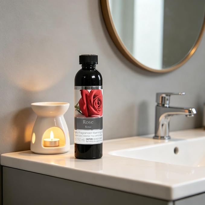 Hosley Set of 2 Rose Fragrance Warming Oils 5 Ounce. Ideal Gift for Weddings spa Reiki Meditation Bathroom Settings. P1