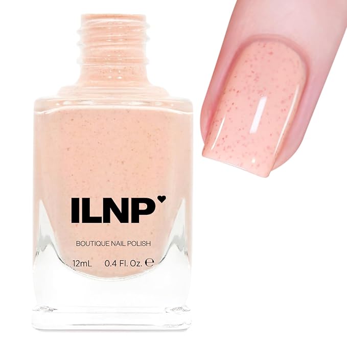 ILNP Cottontail - Soft Apricot Speckled Nail Polish, 7-Free, Non-Toxic, Vegan, Cruelty Free, 12ml